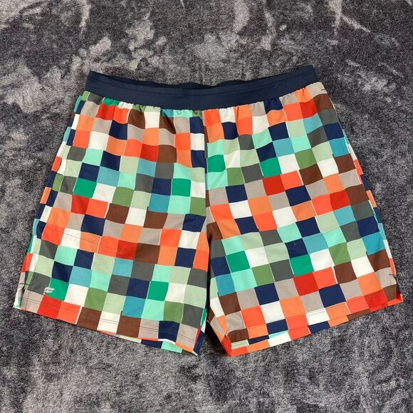Fabletics The Fundamentals II Short Men's XXL 7" Inseam Plaid Unlined Running - Picture 1 of 10